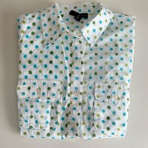 Willi Smith Polka Dot Button Down Shirt Size S